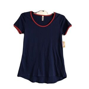 New LulaRoe Classic T Women's Size XS Top Blue short sleeve